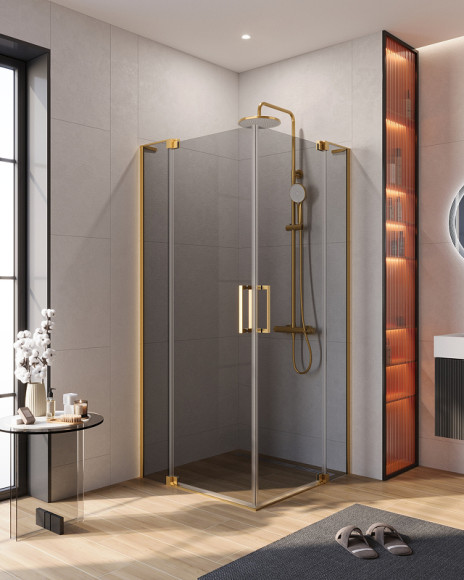 Душевой уголок Cezares Slider 90x90 SLIDER-A-2-80/90-GRIGIO-BORO профиль Брашированное золото стекло серое Душевой уголок Cezares Slider 90x90 SLIDER-A-2-80/90-GRIGIO-BORO профиль Брашированное золото стекло серое