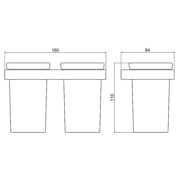 Стакан для зубных щеток Timo Petruma 15234/00 двойной Хром