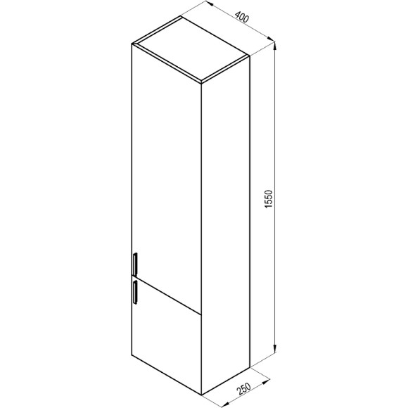 Шкаф пенал Ravak SB Clear II 40 R X000001644 подвесной Белый глянец