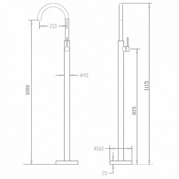 Смеситель для раковины Abber Wasser Kreis AF8141B Черный матовый