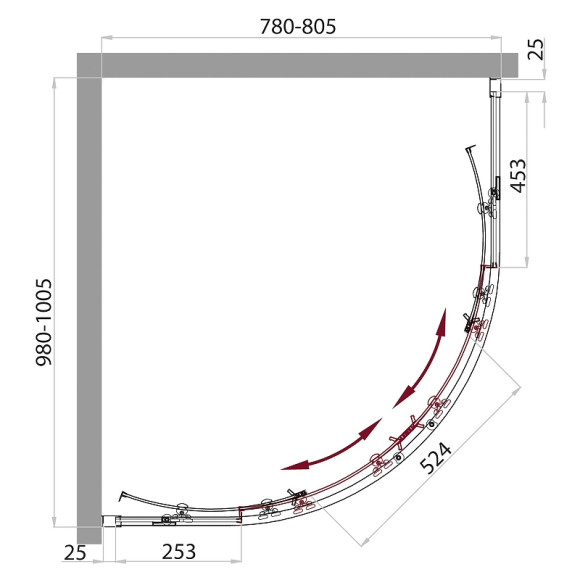 Душевой уголок BelBagno Sela 100x80 SELA-RH-2-100/80-P-Cr профиль Хром стекло рифленое Душевой уголок BelBagno Sela 100x80 SELA-RH-2-100/80-P-Cr профиль Хром стекло рифленое