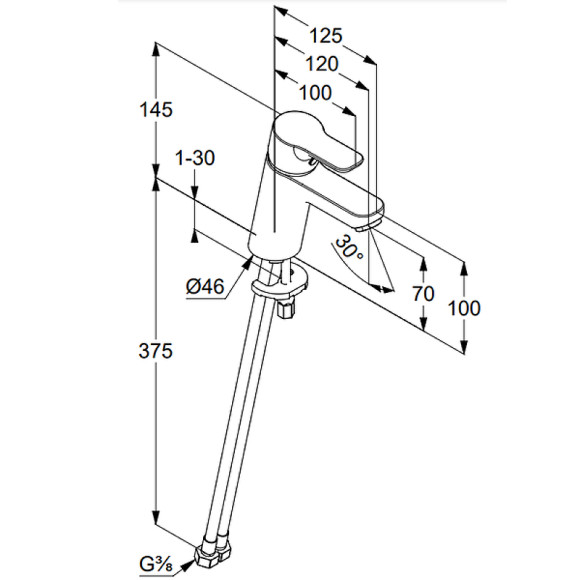 Смеситель для раковины Kludi Pure Easy 370280565 Хром