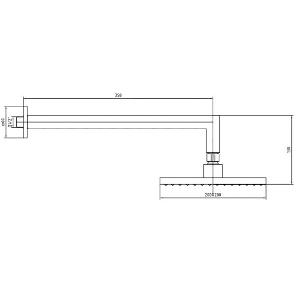 Верхний душ E.C.A. Tiera 102145031C1EX Черный матовый Верхний душ E.C.A. Tiera 102145031C1EX Черный матовый