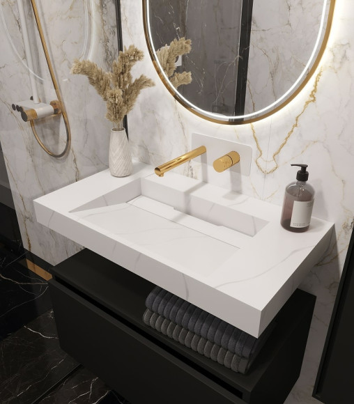 Раковина Boheme Armadi Art Flat 80 859-080-CLCT Белый мрамор