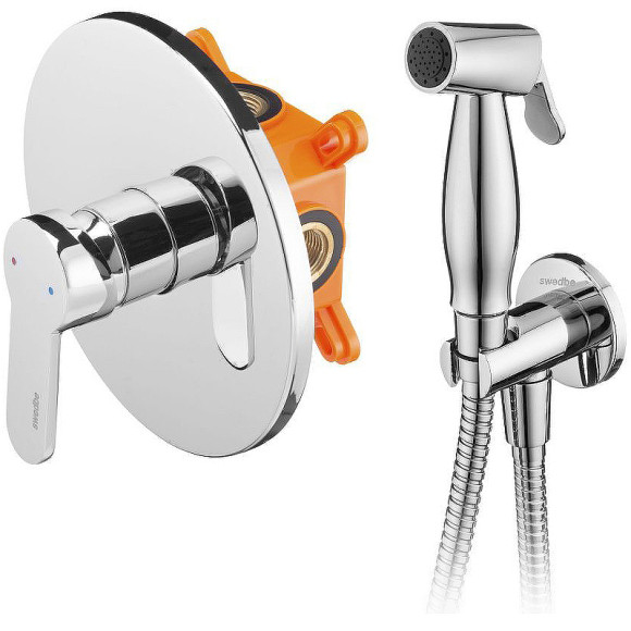 Гигиенический душ со смесителем Swedbe Platta 5524 Хром Гигиенический душ со смесителем Swedbe Platta 5524 Хром