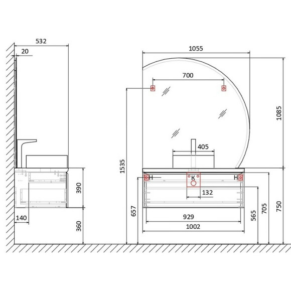 Тумба под раковину Jorno Solis New 100 SolN.01.100/P/W/JR подвесная Белая Тумба под раковину Jorno Solis New 100 SolN.01.100/P/W/JR подвесная Белая