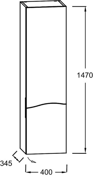 Шкаф пенал Jacob Delafon Sherwood 40 R EB1836RRU-P6 подвесной Натуральный дуб