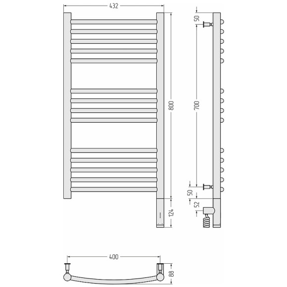 Электрический полотенцесушитель Сунержа Богема 3.0 800x400 R 00-5803-8040 Хром Электрический полотенцесушитель Сунержа Богема 3.0 800x400 R 00-5803-8040 Хром