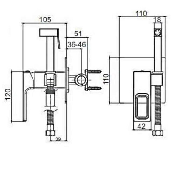 Гигиенический душ со смесителем Gappo G7217-8 Белый Хром
