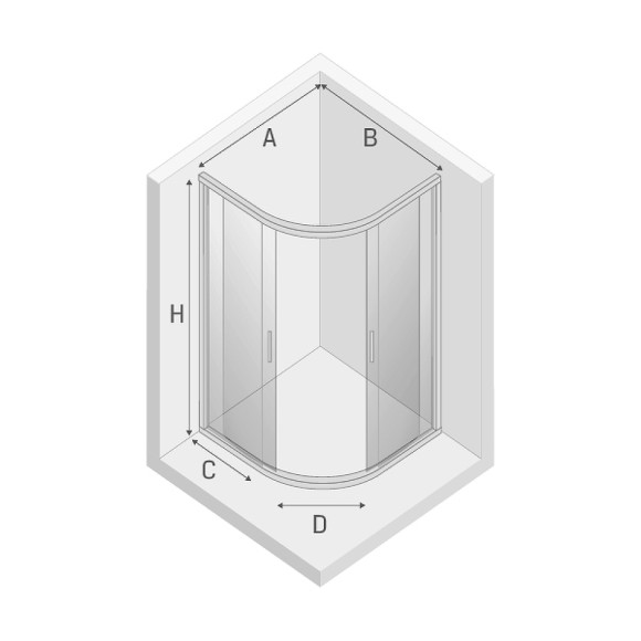 Душевой уголок New Trendy New Varia Chrome 80х80 K-0493 профиль Хром стекло прозрачное Душевой уголок New Trendy New Varia Chrome 80х80 K-0493 профиль Хром стекло прозрачное