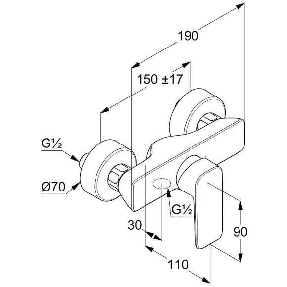 Смеситель для душа Kludi Pure Style 408413975 Черный матовый Смеситель для душа Kludi Pure Style 408413975 Черный матовый