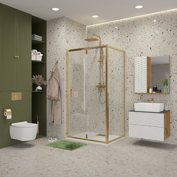 Душевой уголок Niagara Nova 110х100 NG-43-11AG-A100G профиль Холодное золото стекло прозрачное Душевой уголок Niagara Nova 110х100 NG-43-11AG-A100G профиль Холодное золото стекло прозрачное