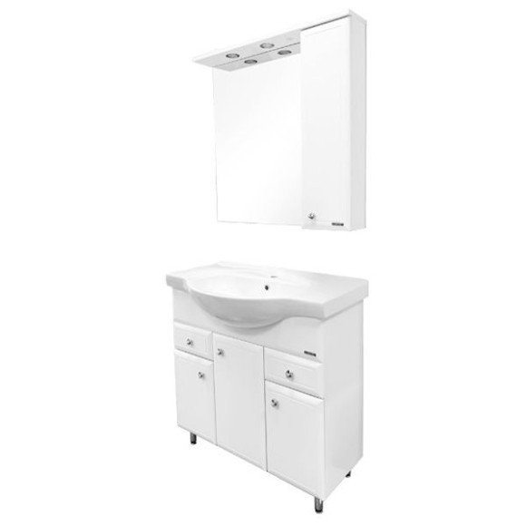 Зеркало со шкафом Comforty Сочи 85 00003132119 Белый глянец Зеркало со шкафом Comforty Сочи 85 00003132119 Белый глянец