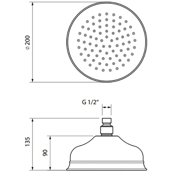 Верхний душ Migliore Roma 29824 Золото