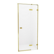Душевая дверь New Trendy Avexa Gold 80 R EXK-1715 профиль Брашированное золото стекло прозрачное