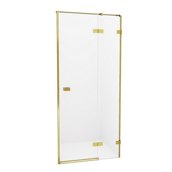 Душевая дверь New Trendy Avexa Gold 80 R EXK-1715 профиль Брашированное золото стекло прозрачное