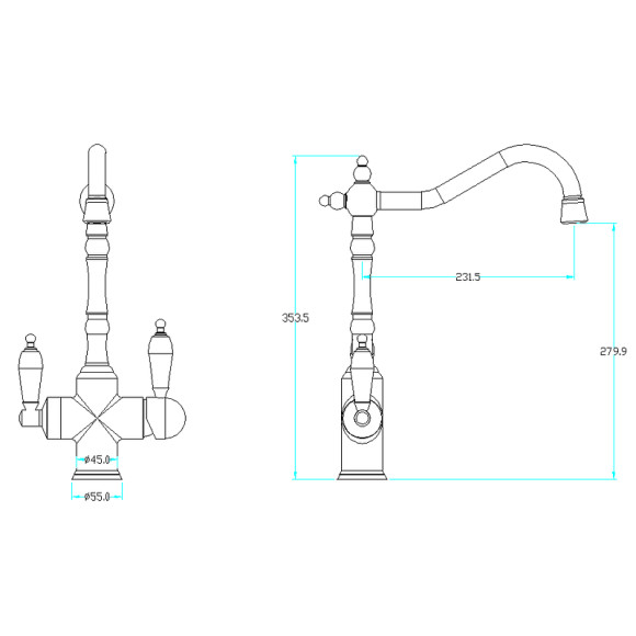 Смеситель для кухни Boheme Tradizionale Oro 112 Золото Смеситель для кухни Boheme Tradizionale Oro 112 Золото