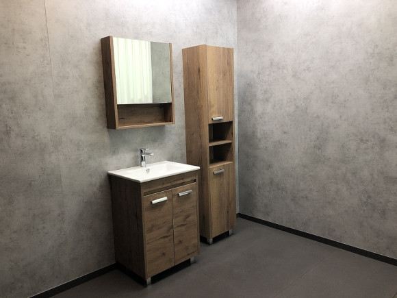 Зеркальный шкаф Comforty Марио 60 00-00004158 Дуб темный