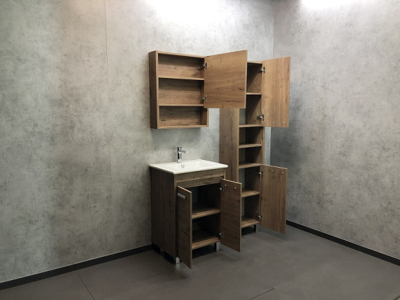 Зеркальный шкаф Comforty Марио 60 00-00004158 Дуб темный