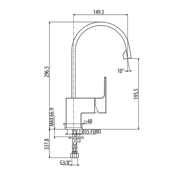 Смеситель для раковины Gattoni Kubik 2549/25C0 Хром Смеситель для раковины Gattoni Kubik 2549/25C0 Хром