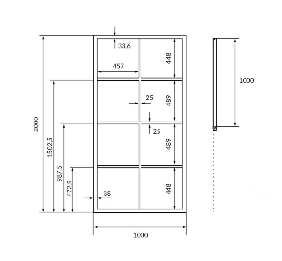 Душевая перегородка Excellent Fabrika 100x200 KAEX.4006.1000.LP профиль Черный стекло прозрачное