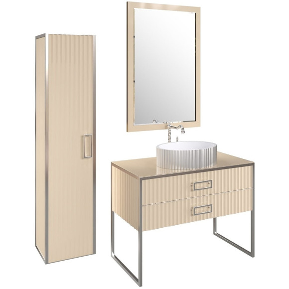 Шкаф пенал Boheme Armadi Art Monaco 35 868-CCR подвесной Капучино глянец Хром Шкаф пенал Boheme Armadi Art Monaco 35 868-CCR подвесной Капучино глянец Хром