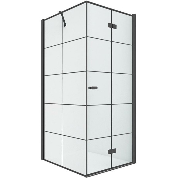 Душевой уголок New Trendy New Soleo Black 90х90 R D-0290A/D-0121B профиль Черный стекло прозрачное