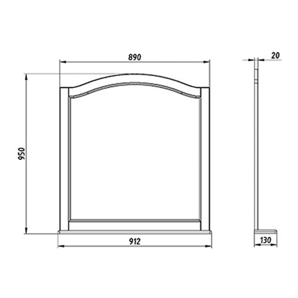 Зеркало ASB-Woodline Модерн 105 11231 Белое с патиной Серебро