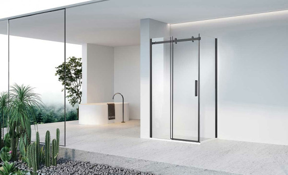 Душевой уголок Vincea Como-N 140x80 VSR-4CN8014CLB профиль Черный стекло прозрачное Душевой уголок Vincea Como-N 140x80 VSR-4CN8014CLB профиль Черный стекло прозрачное