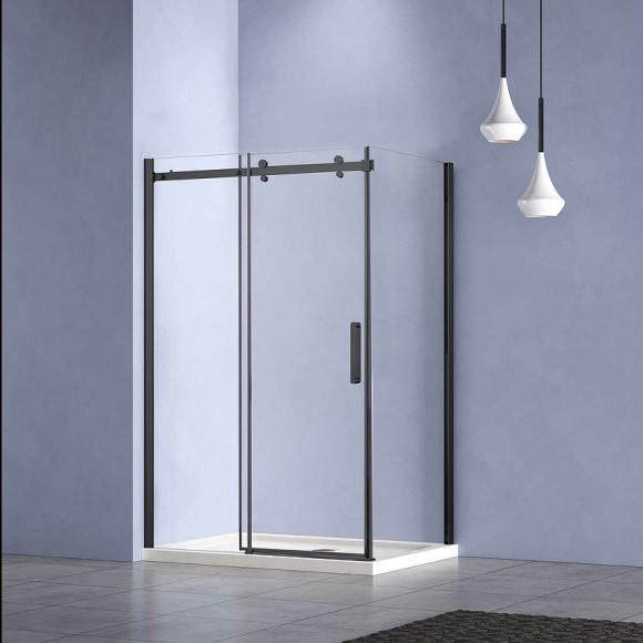 Душевой уголок Vincea Como-N 140x80 VSR-4CN8014CLB профиль Черный стекло прозрачное Душевой уголок Vincea Como-N 140x80 VSR-4CN8014CLB профиль Черный стекло прозрачное