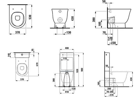 Унитаз Laufen The New Classic 8.2385.1.000.000.1 приставной без сиденья
