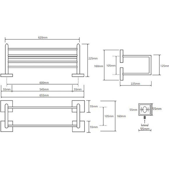 Полка для полотенец Bemeta Beta 132205102 Хром Полка для полотенец Bemeta Beta 132205102 Хром