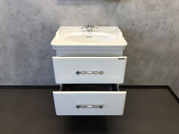 Тумба с раковиной Comforty Неаполь 65 00004148729 подвесная Белый глянец