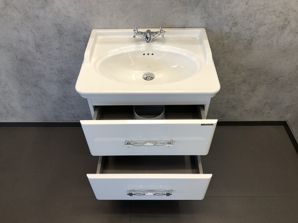 Тумба с раковиной Comforty Неаполь 65 00004148729 подвесная Белый глянец