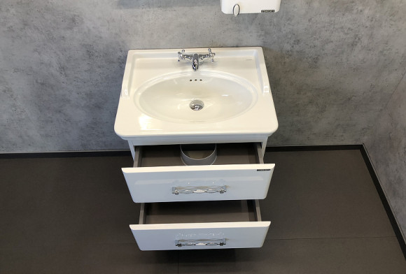 Тумба с раковиной Comforty Неаполь 65 00004148729 подвесная Белый глянец