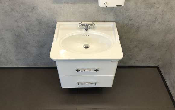 Тумба с раковиной Comforty Неаполь 65 00004148729 подвесная Белый глянец