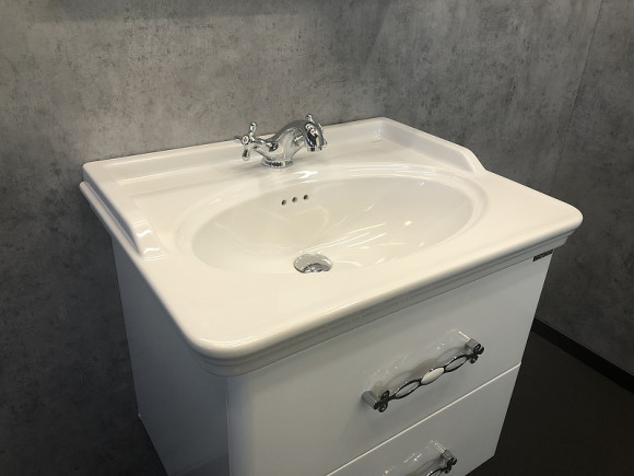 Тумба с раковиной Comforty Неаполь 65 00004148729 подвесная Белый глянец