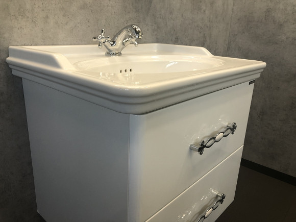 Тумба с раковиной Comforty Неаполь 65 00004148729 подвесная Белый глянец