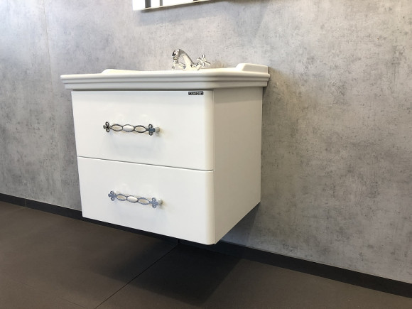 Тумба с раковиной Comforty Неаполь 65 00004148729 подвесная Белый глянец