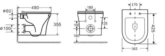 Унитаз Grossman Style GR-4475S подвесной Белый глянец с сиденьем Микролифт