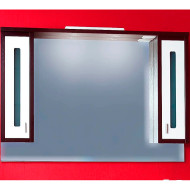 Зеркало со шкафом Бриклаер Бали 120 4627125411809 с подсветкой Венге Белое глянцевое