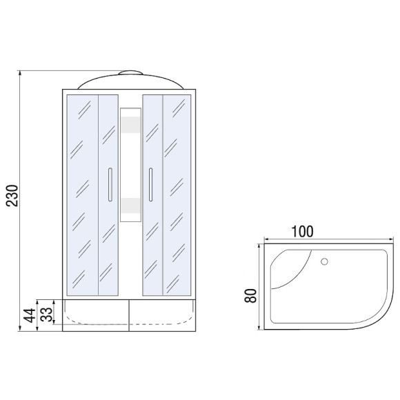 Душевая кабина River Nara XL 100x80 MT L 10000006216 с поддоном Душевая кабина River Nara XL 100x80 MT L 10000006216 с поддоном