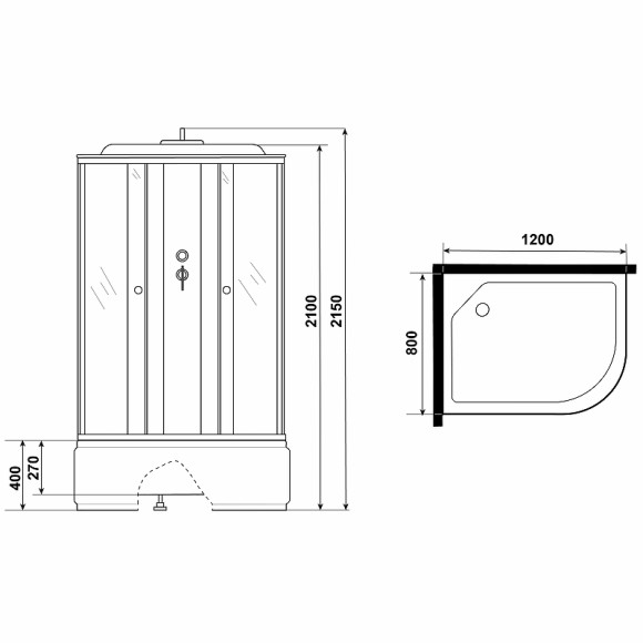 Душевая кабина Niagara Eco 120x80 L E120/80/40L/MT без гидромассажа Душевая кабина Niagara Eco 120x80 L E120/80/40L/MT без гидромассажа