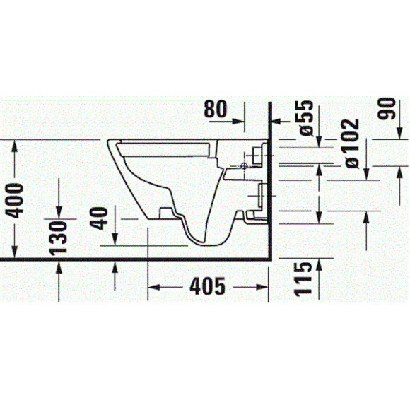Унитаз Duravit D-Neo 2577090000 подвесной без сиденья Унитаз Duravit D-Neo 2577090000 подвесной без сиденья
