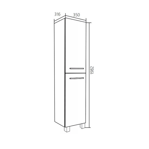 Шкаф пенал 1MarKa Соната 35 L У78469 с бельевой корзиной Белый глянцевый