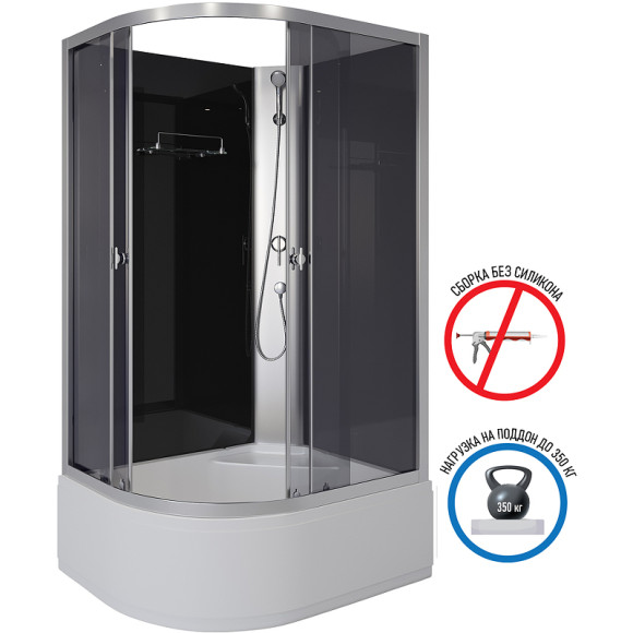 Душевая кабина Niagara Eco 110x80 R E110/80/40R/TN/BK без гидромассажа Душевая кабина Niagara Eco 110x80 R E110/80/40R/TN/BK без гидромассажа