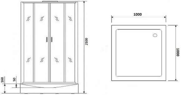 Душевая кабина Niagara Premium 100x100 NG-6002-01Q без гидромассажа Душевая кабина Niagara Premium 100x100 NG-6002-01Q без гидромассажа