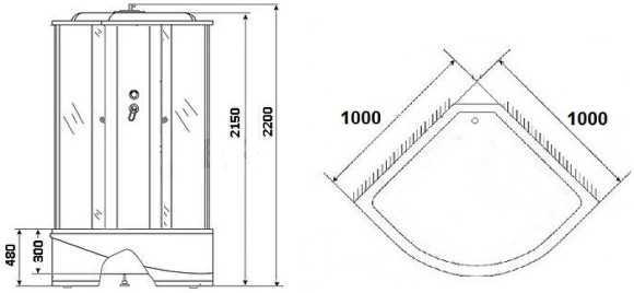 Душевая кабина Niagara Ultra 100x100 NG-212-01N с гидромассажем Душевая кабина Niagara Ultra 100x100 NG-212-01N с гидромассажем