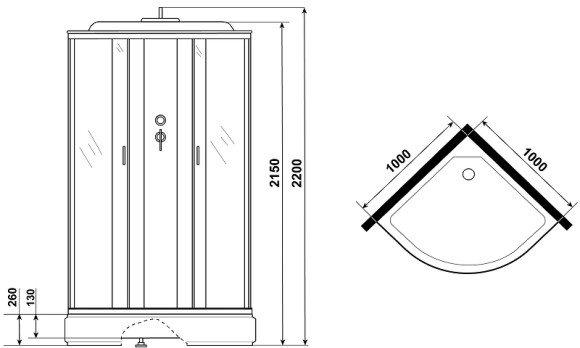 Душевая кабина Niagara Classic 100x100 NG-6702-14 без гидромассажа Душевая кабина Niagara Classic 100x100 NG-6702-14 без гидромассажа