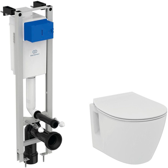 Комплект унитаза с инсталляцией Ideal Standard Connect W220102 с сиденьем Микролифт